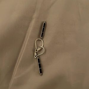 Silver Earring with Black Ladder Gems